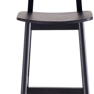 Scaun bar Rika din lemn de cauciuc cu spătar din ratan împletit,  Homedit