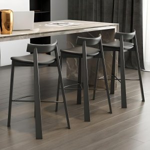 Scaun de bar Trevo din lemn de frasin – design rafinat și confort textil, Homedit