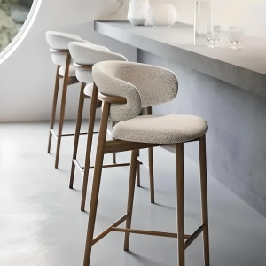 Scaun de bar Tall Summit Elegance – lemn de frasin și tapițerie textilă | Homedit