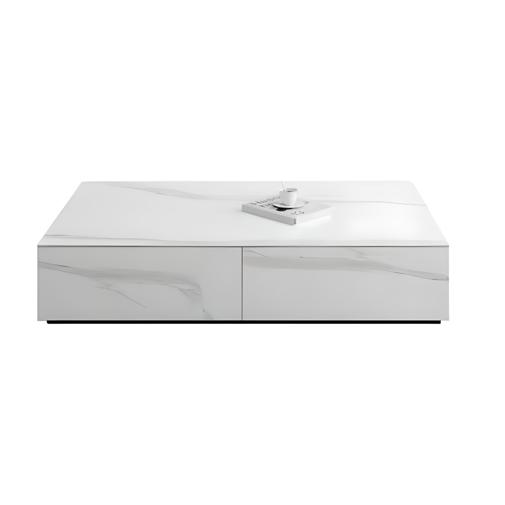 Masuta de cafea Flame din lemn masiv, alb ardezie, 130 cm x 70 cm x 25 cm, Homedit