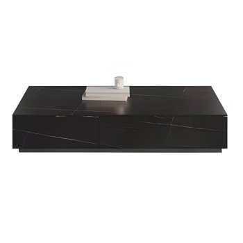 Masuta de cafea, 130 cm x 70 cm x 25 cm Flame din lemn masiv negru ardezie, Homedit