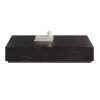 Masuta de cafea, 130 cm x 70 cm x 25 cm Flame din lemn masiv negru ardezie, Homedit