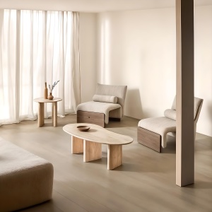 Masa cafea premium Carlo, piatra naturala, 128 x 58 x 40 cm, Homedit