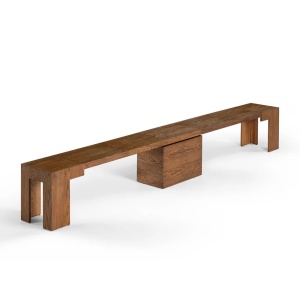 Masa extensibila 45 cm la 300 cm Even, din lemn masiv, Homedit