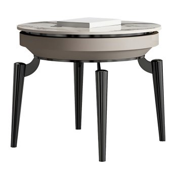 Masuta de cafea 60 x 60 Goldora, piatra naturala si otel inoxidabil, Homedit