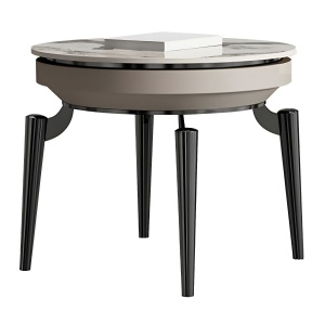 Masuta de cafea 60 x 60 Goldora, piatra naturala si otel inoxidabil, Homedit