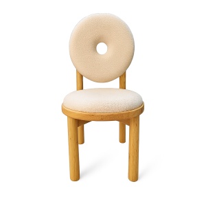 Scaun lemn masiv donut boucle, 88 cm x 43 cm, Homedit