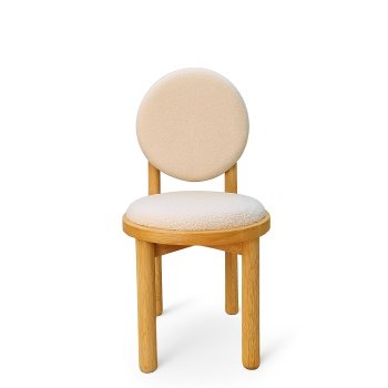 Scaun din lemn masiv Donut plus, tapiterie boucle, 87 x 44 x 48 cm, Homedit