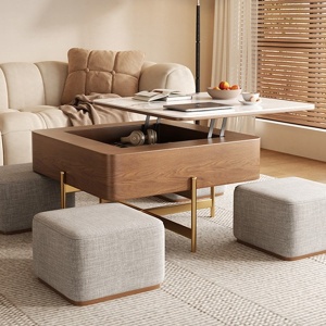 Masa de cafea lemn si furnir de lemn Lift Up, Homedit