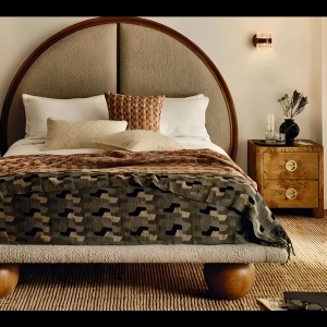 Pat Premium Ronda 160 / 180 × 225 cm × 160 cm – Design rotund din lemn masiv tapițat, | Homedit