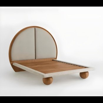 Pat Premium Ronda 160 / 180 × 225 cm × 160 cm – Design rotund din lemn masiv tapițat, | Homedit