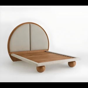 Pat Premium Ronda 160 / 180 × 225 cm × 160 cm – Design rotund din lemn masiv tapițat, | Homedit