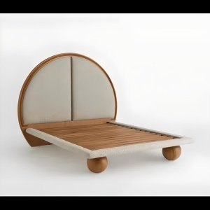 Pat Premium Ronda 160 / 180 × 225 cm × 160 cm – Design rotund din lemn masiv tapițat, | Homedit