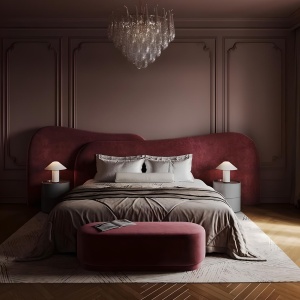 Pat Arco tapițat cu catifea – Design Art Nouveau | Homedit