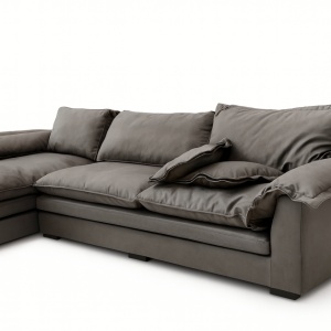 Alyma colțar gri 3.3 m, realizată din material tehnologic anti-pată, Homedit