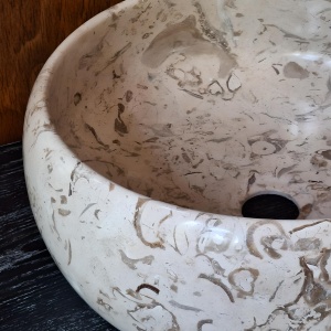 Lavoar Rotund Opalis Ø38 cm x 15 cm din Onix Natural – Finisaj Mat | Homedit.