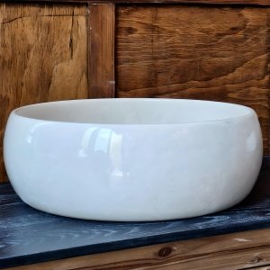 Lavoar Rotund Creta din Piatră Naturală, 38 cm x 15 cm | Homedit