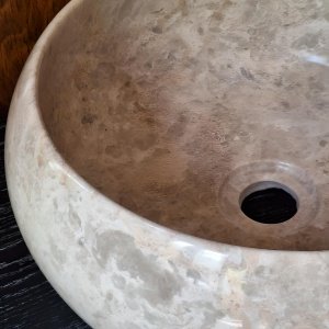 Lavoar rotund Merva din piatră naturală, diametru 38 cm | Homedit