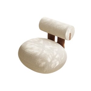 Scaun design Ottawa – boucle premium și lemn de nuc | Homedit