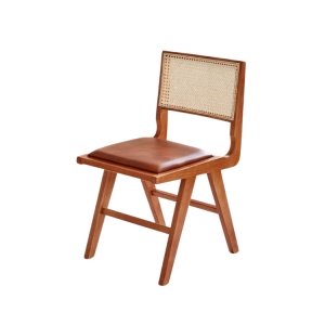 Scaun lemn masiv si piele premium Ero, Homedit
