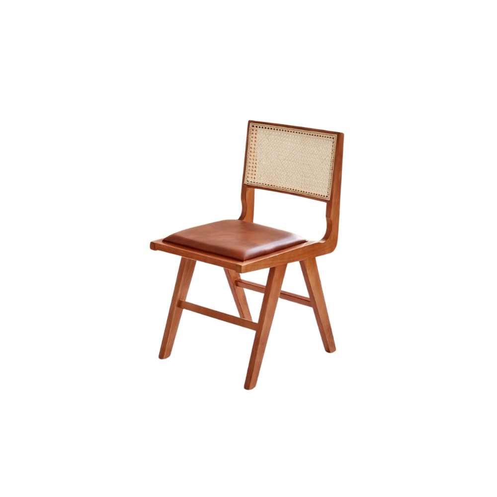 Scaun lemn masiv si piele premium Ero, Homedit