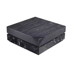 Masa cafea lemn masiv si marmura 80 x 80 x 31 cm Zircon, Homedit