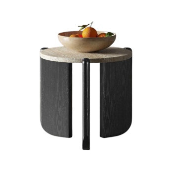 Masuta de cafea Luce, 50 x 50 cm, stejar rosu si Terrazzo, Homedit