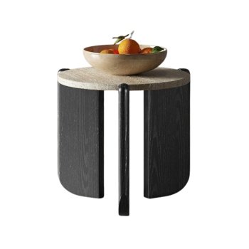 Masuta de cafea Luce, 50 x 50 cm, stejar rosu si Terrazzo, Homedit