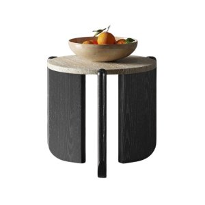 Masuta de cafea Luce, 50 x 50 cm, stejar rosu si Terrazzo, Homedit