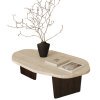 Masuta cafea 120 x 68, stejar rosu si travertin Kaice, Homedit