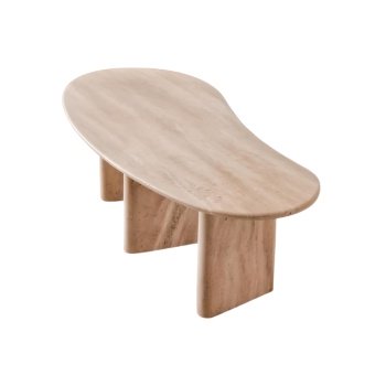 Masa cafea premium Carlo, piatra naturala, 128 x 58 x 40 cm, Homedit