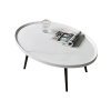 Masuta de cafea MDF infoliat, 80 cm x 55 cm x 38 cm, masuta living premium Alb Marmura, Homedit