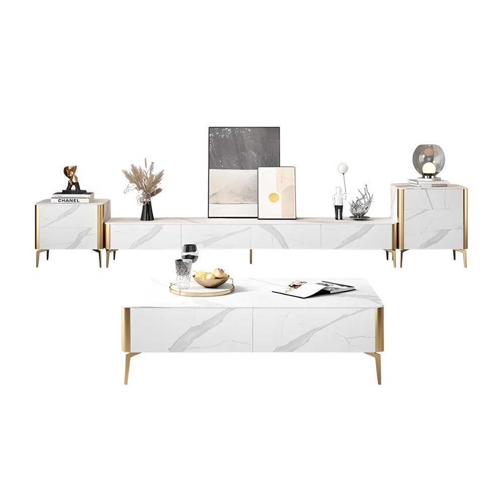 Set comoda tv, masa cafea si console Goldstone, masa living