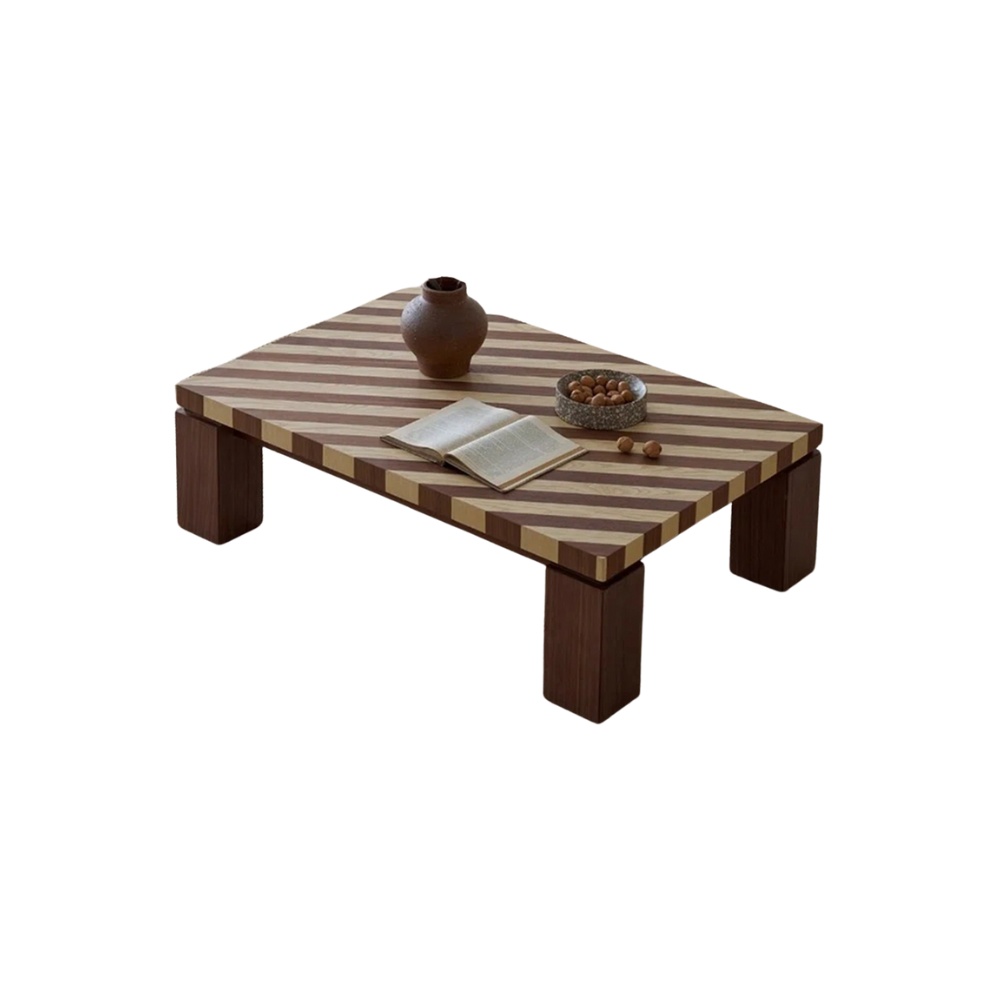 Masuta de cafea Stripes din lemn masiv de stejar, 135 cm x 60 cm x 38 cm, Homedit