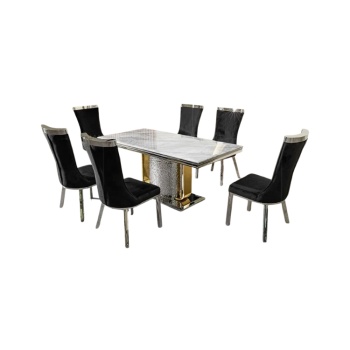 Masa Dining Moonlit Silver, Premium, 220 x 100 x 75 cm, Homedit