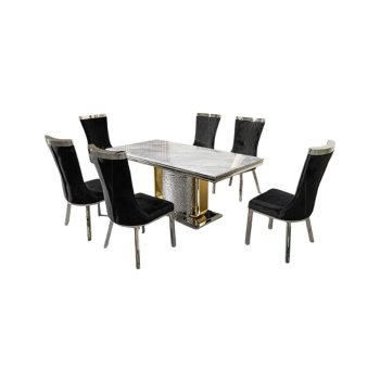 Masa Dining Moonlit Silver, Premium, 220 x 100 x 75 cm, Homedit