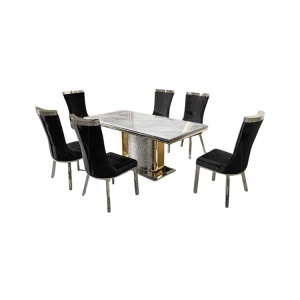 Masa Dining Moonlit Silver, Premium, 220 x 100 x 75 cm, Homedit