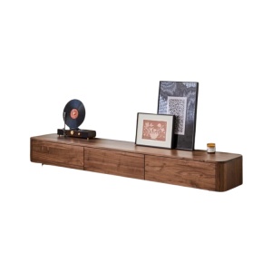 Consolă TV Shape Wood din lemn masiv cu 3 sertare | Homedit