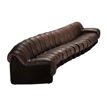 Canapea modulara premium Snake, 24 buc din lemn masiv si tapiterie piele, Homedit