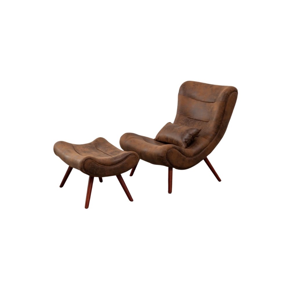 Fotoliu Premium Francolin Cu Taburet, 75 x 98 x 100 cm, Homedit