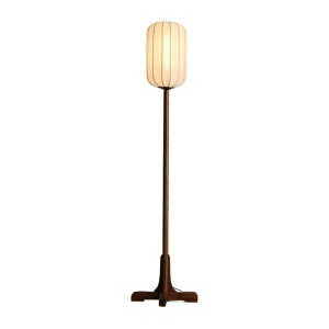 Lampa de podea Aoky, stejar si stofa, 175 x 26 cm, E27, Homedit