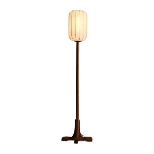 Lampa de podea Aoky, stejar si stofa, 175 x 26 cm, E27, Homedit