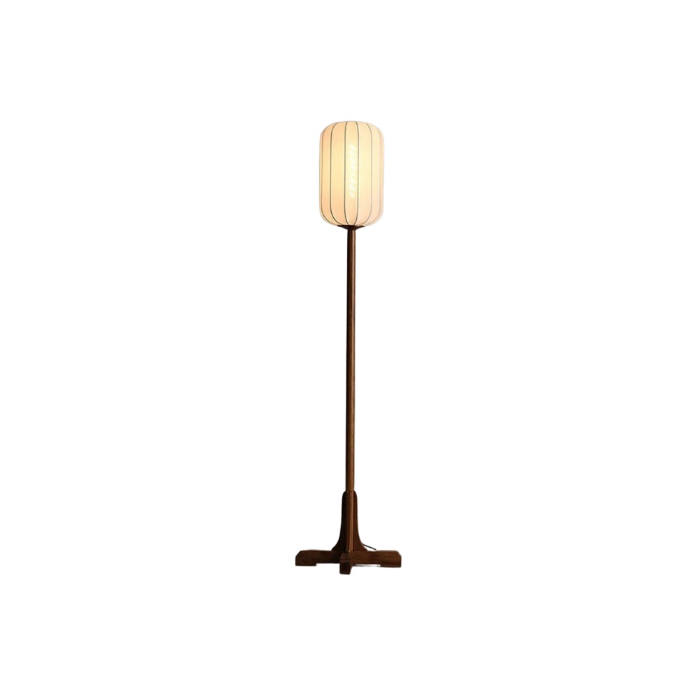 Lampa de podea Aoky, stejar si stofa, 175 x 26 cm, E27, Homedit
