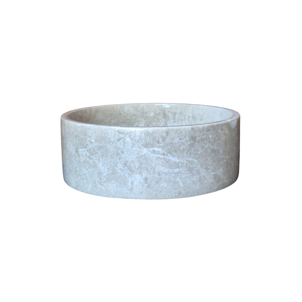 Lavoar Rotund Caliza 38 cm din Travertin Natural | Homedit