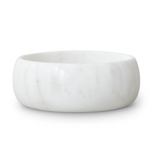 Lavoar rotund Alvoro 38 cm din marmură albă, montaj pe blat | Homedit