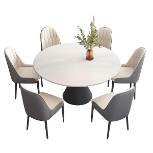 Masa Dining Rotunda Golden Charm Stone, Premium, 150 x 75 cm, Homedit