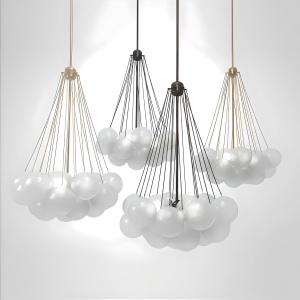 Lustră Ajustabilă Balloon din Metal și Sticlă Opal Mată – Homedit