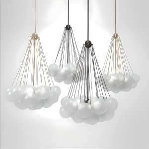 Lustră Ajustabilă Balloon din Metal și Sticlă Opal Mată – Homedit