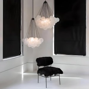 Lustră Ajustabilă Balloon din Metal și Sticlă Opal Mată – Homedit