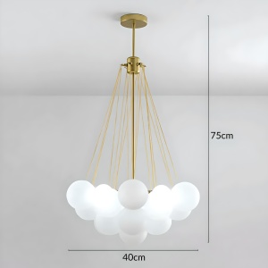 Lustră Ajustabilă Balloon din Metal și Sticlă Opal Mată – Homedit